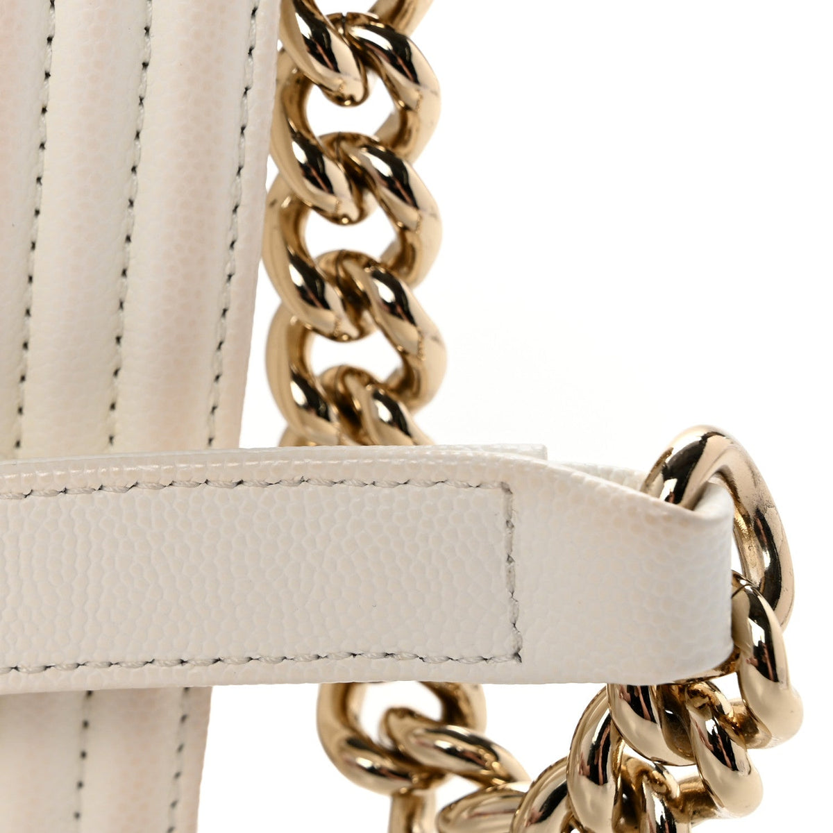 Caviar Quilted Small Boy Flap White