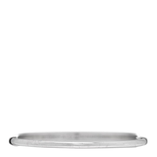 18K White Gold Lock Narrow Bangle Bracelet