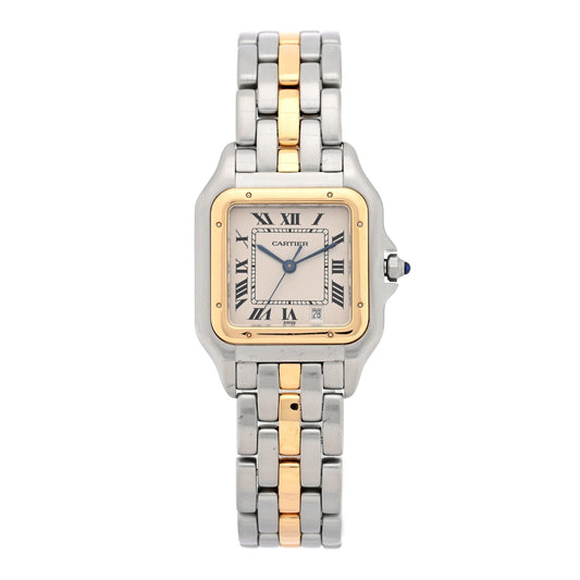 Stainless Steel 18K Yellow Gold 27mm Panthere Quartz Watch