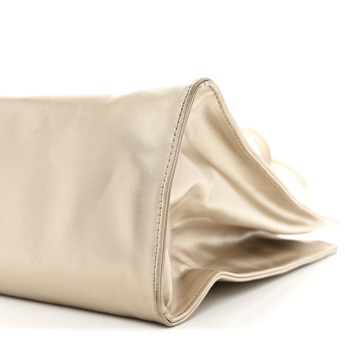 Metallic Vegan Leather Medium Shopping Bag Gold
