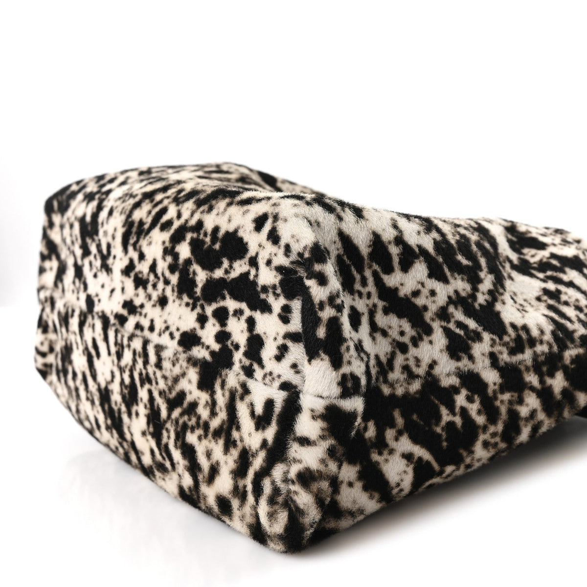 Pony Hair Printed Chic Lady Shoulder Bag White Black