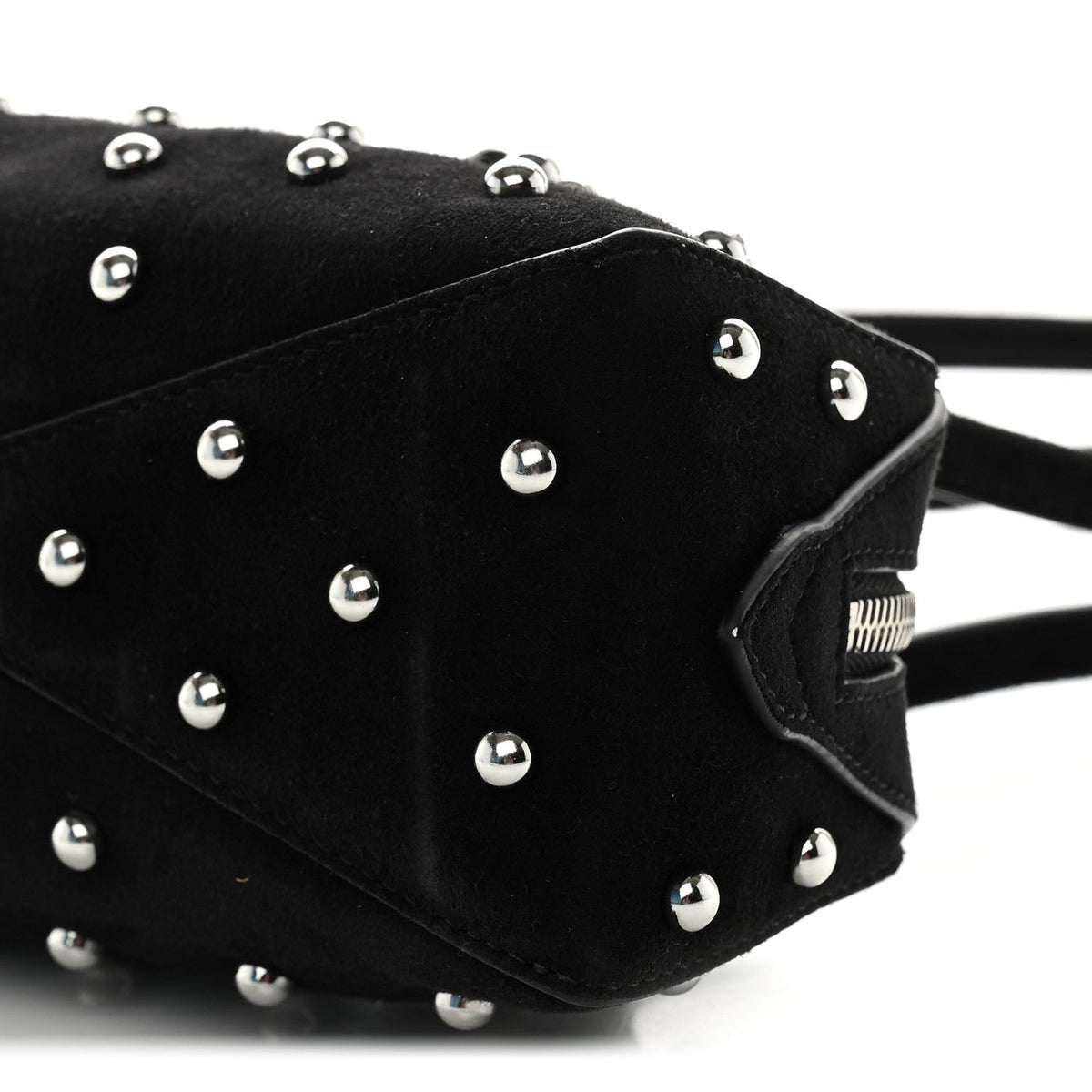 Nubuck Studded Small Le Teckel Bag Black