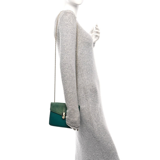 Galuchat Calfskin Serpenti Forever Crossbody Bag Green