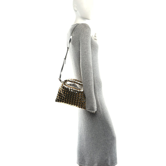 Metallic Lambskin Intrecciato Mini Hop Silver Gold