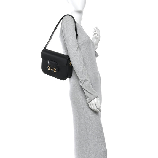 Azalea Calfskin Horsebit 1955 Shoulder Bag Black
