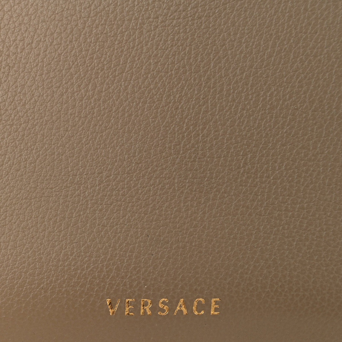 Grained Calfskin La Medusa Flap Shoulder Bag Taupe