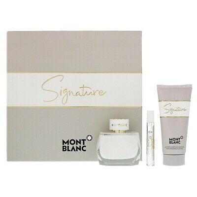 Mont Blanc Signature Women Set 3oz EDP & 3.3oz Body Lotion & .25oz EDP