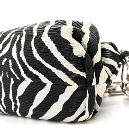 Nappa Zebra Print The Pouch Chain White Black