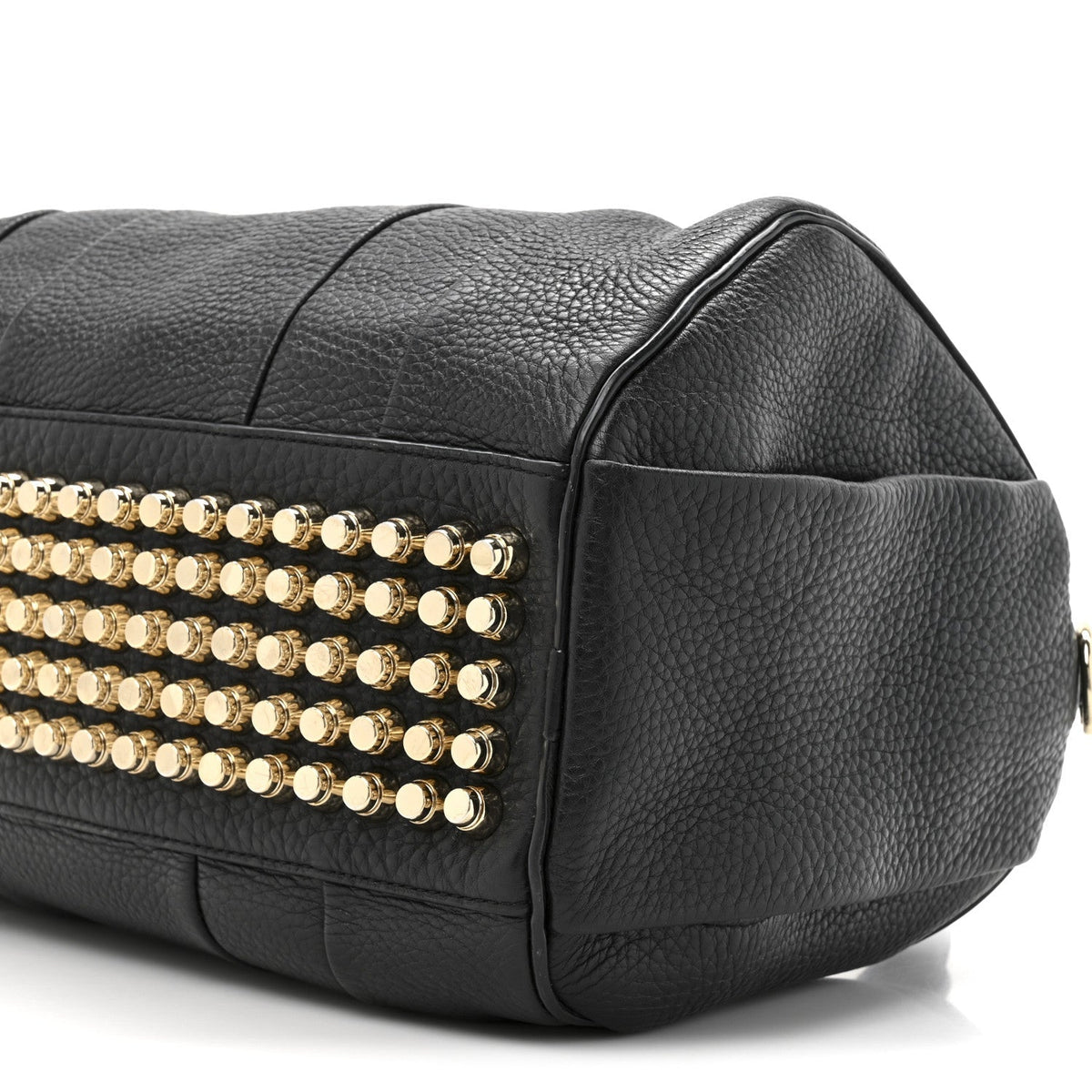 Pebbled Lambskin Rocco Black Pale Gold Hardware