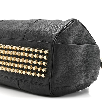 Pebbled Lambskin Rocco Black Pale Gold Hardware
