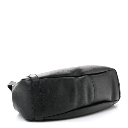 Calfskin Medium Abbey Shoulder Bag Black