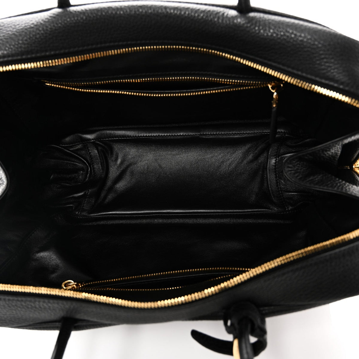 Vitello Daino Soft Large Top Handle Bag Black