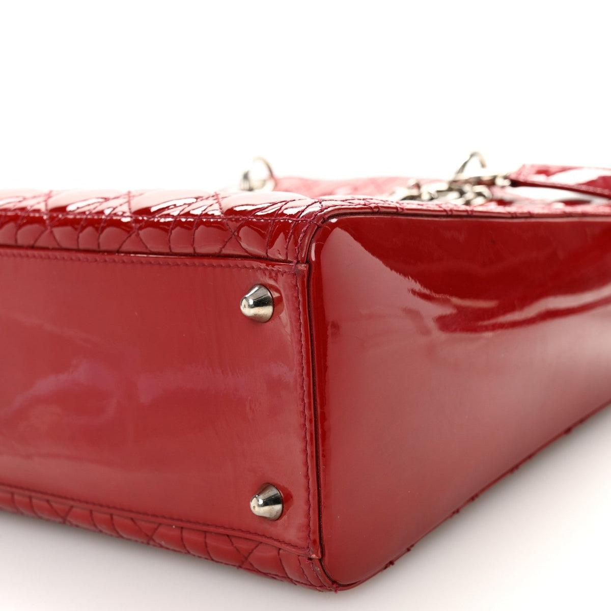 Patent Cannage Large Lady Dior Red