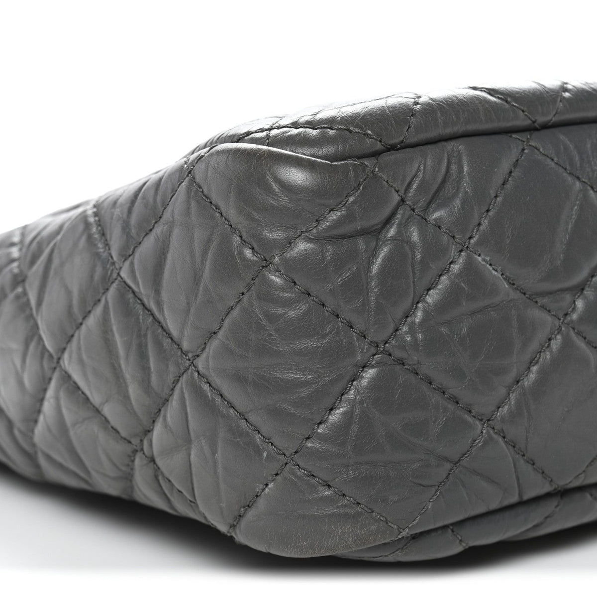 Aged Calfskin Quilted Large Reissue Camera Case Grey