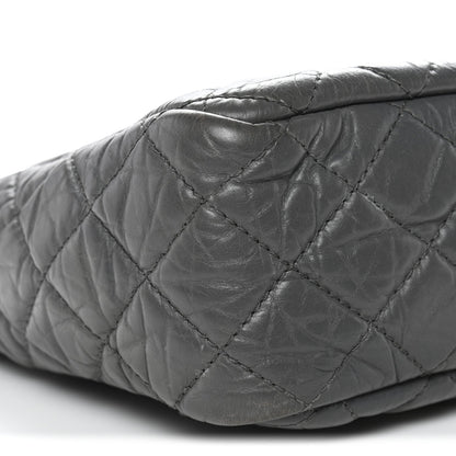 Aged Calfskin Quilted Large Reissue Camera Case Grey