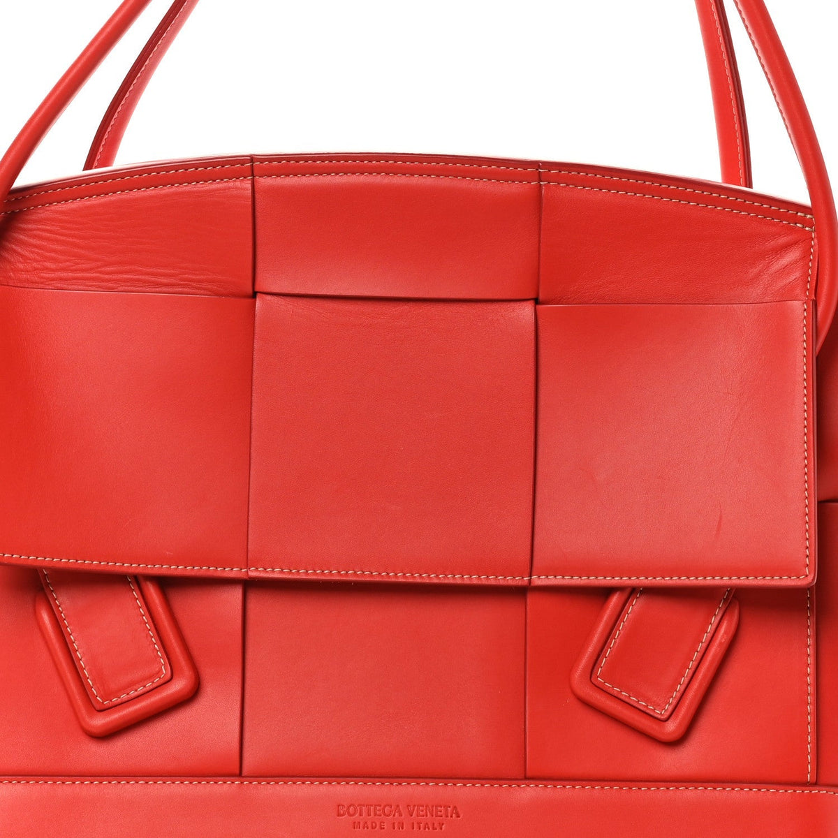 French Calfskin Maxi Intrecciato Medium Arco Red