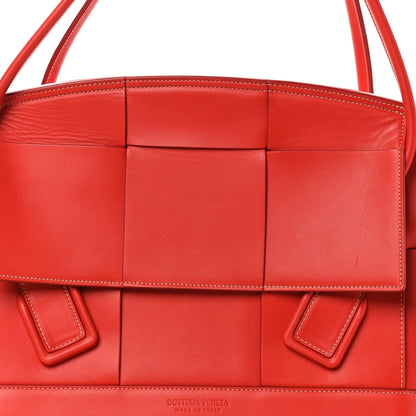 French Calfskin Maxi Intrecciato Medium Arco Red
