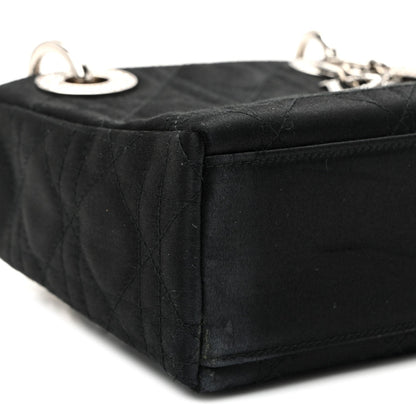 Satin Swarovski Crystal Acrylic PVC Cannage Mini Lady Dior Black