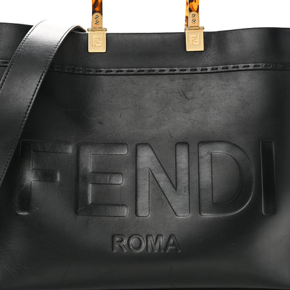 Vitello King Plexiglass Medium Fendi Sunshine Shopper Tote Black