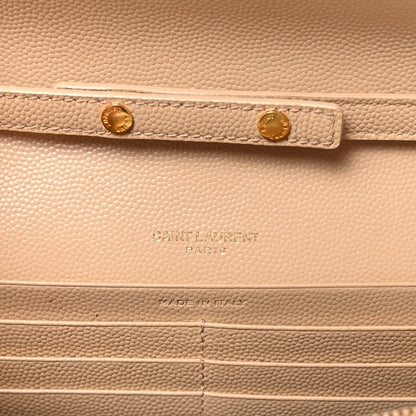 Grain De Poudre Matelasse Chevron Monogram Chain Wallet Nude Powder