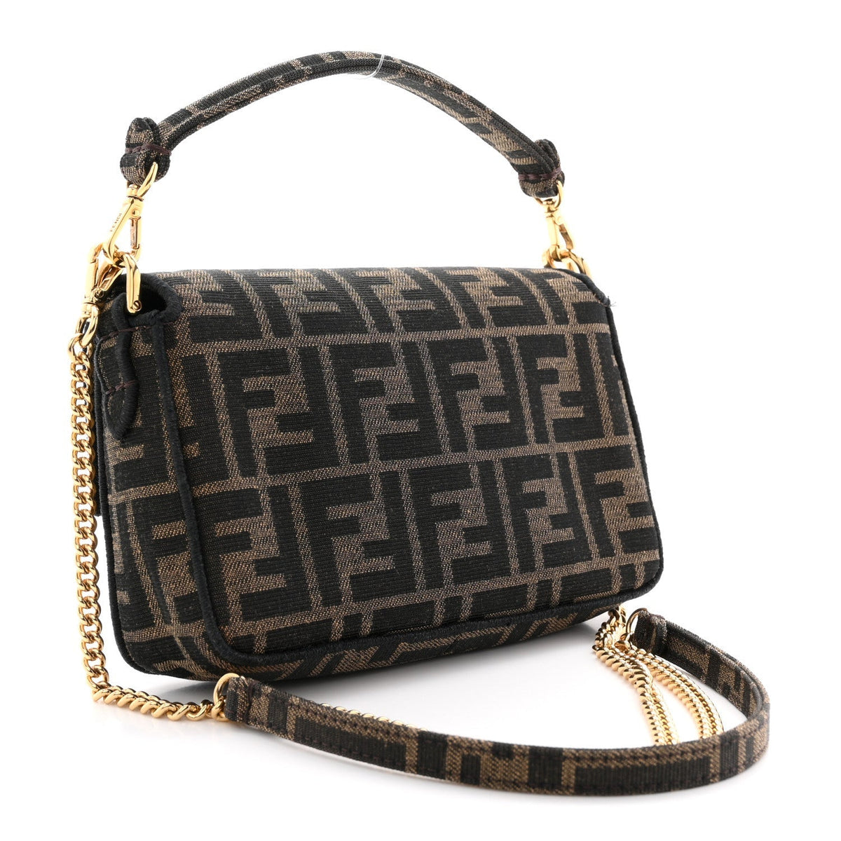 Fabric Jacquard FF 1974 Mini Baguette Tobacco Moro Black