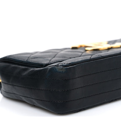 Lambskin Quilted Jumbo CC Small Single Flap Black