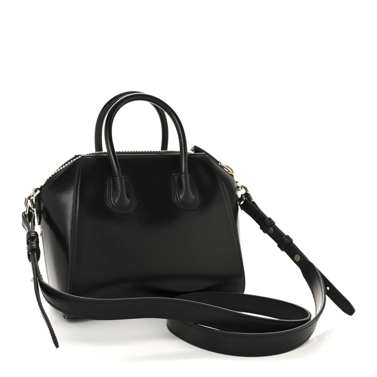 Shiny Lord Calfskin Mini Antigona Black
