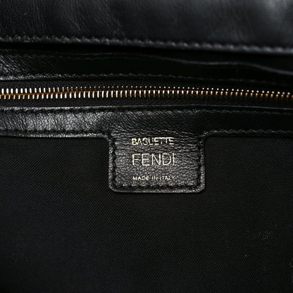 Nappa FF 1974 Embossed Large Baguette Black