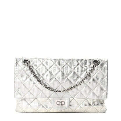 Metallic Striped Calfskin 2.55 Reissue 226 Flap Silver Silver