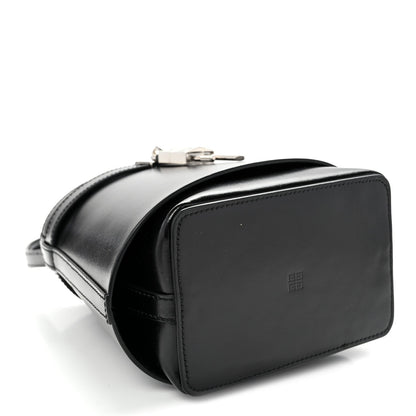 Box Calfskin Shark Lock Bucket Bag Black
