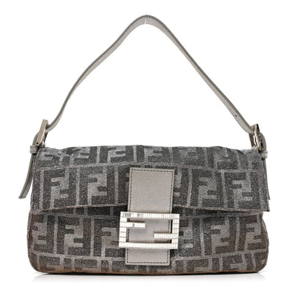 Metallic Lurex Zucca Vitello Baguette Argento