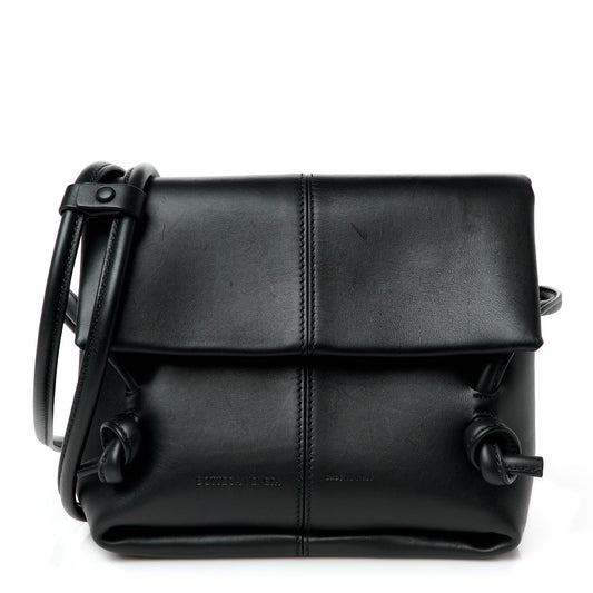 Calfskin Small Falcon Shoulder Bag Black