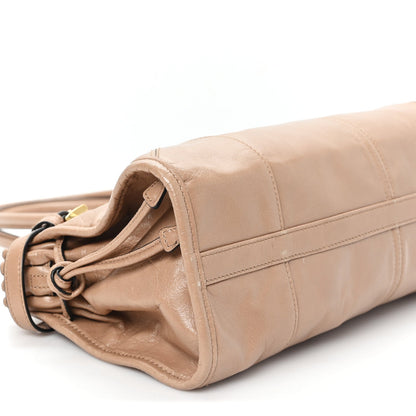 Shiny Nappa Medium Bonnie Shoulder Bag Cameo