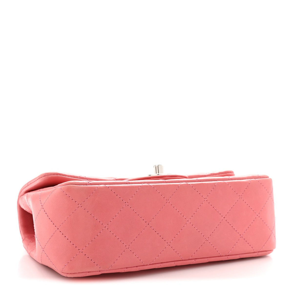 Lambskin Quilted Mini Rectangular Flap Pink