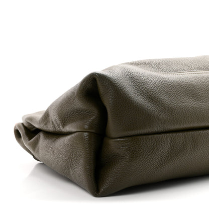 Grained Calfskin Softbit Maxi Shoulder Bag Forest Green