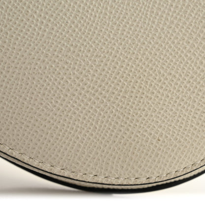 Grained Calfskin Mini Saddle Bag White