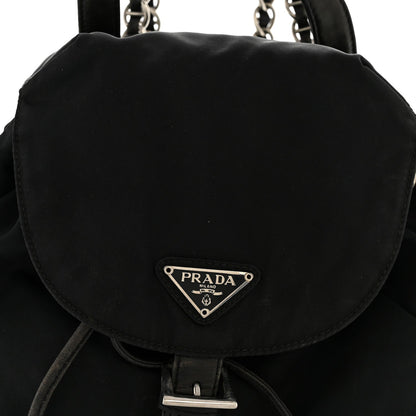 Tessuto Nylon Vela Chain Backpack Black