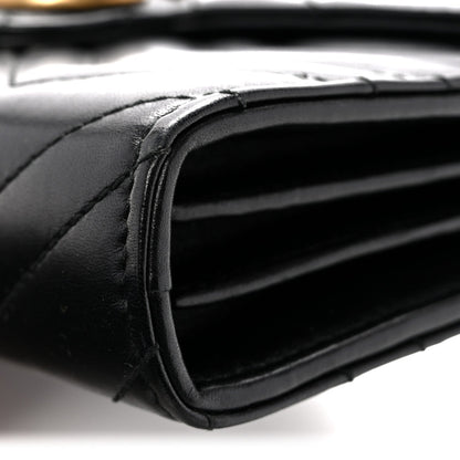 Calfskin Matelasse GG Marmont Chain Wallet Black
