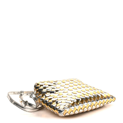 Metallic Lambskin Intrecciato Mini Hop Silver Gold