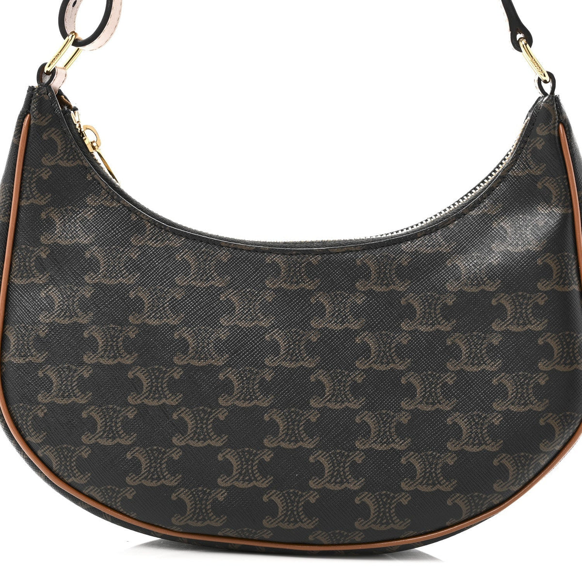 Triomphe Canvas Calfskin Ava Shoulder Bag Tan