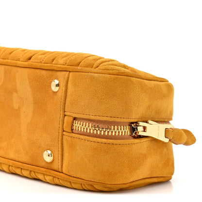 Suede Matelasse Large Arcadie Top Handle Bag Whiskey