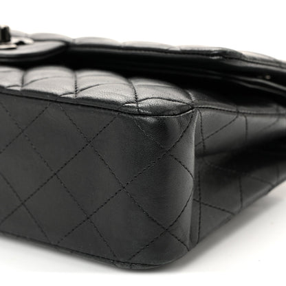 Lambskin Quilted Medium Double Flap So Black