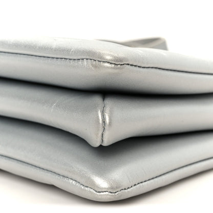 Metallic Lambskin Embossed Monogram Coussin BB Silver