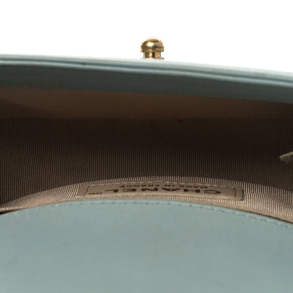 Lambskin Woven Mini Chateau Boy Flap Light Blue