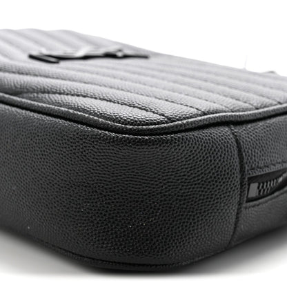 Grain De Poudre Matelasse Monochrome Monogram Mini Lou Camera Bag Black