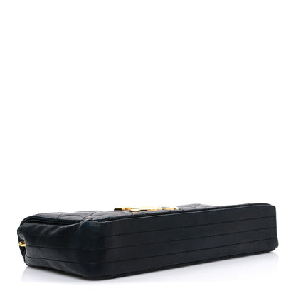 Lambskin Quilted Jumbo CC Small Single Flap Black