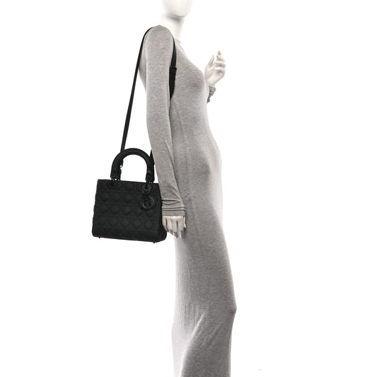 Ultra Matte Calfskin Cannage Medium Lady Dior Black