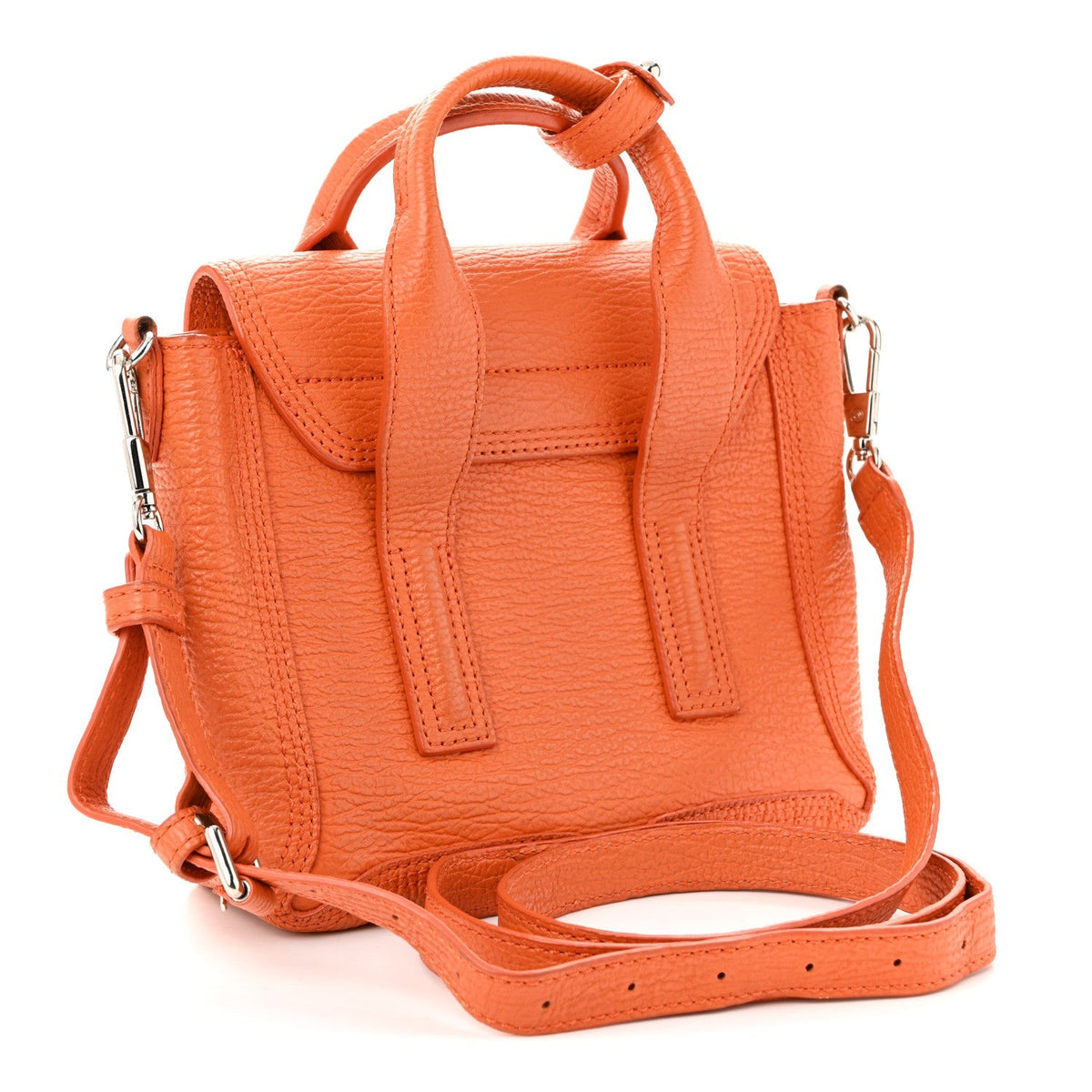 Textured Calfskin Mini Pashli Satchel Orange