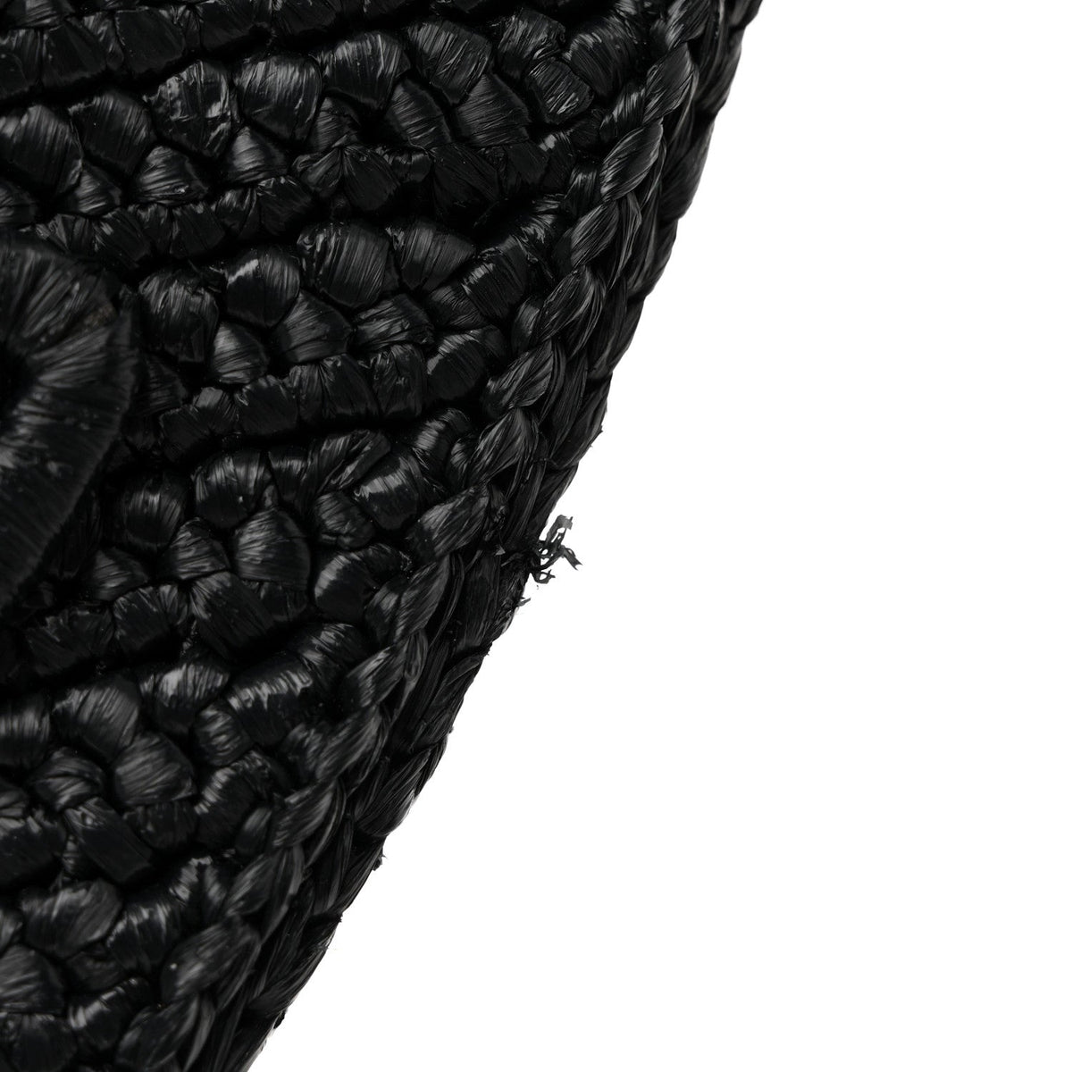 Yarn Raffia Effect Crochet Triangle Shoulder Bag Black