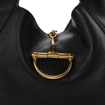 Grained Calfskin Softbit Maxi Shoulder Bag Black